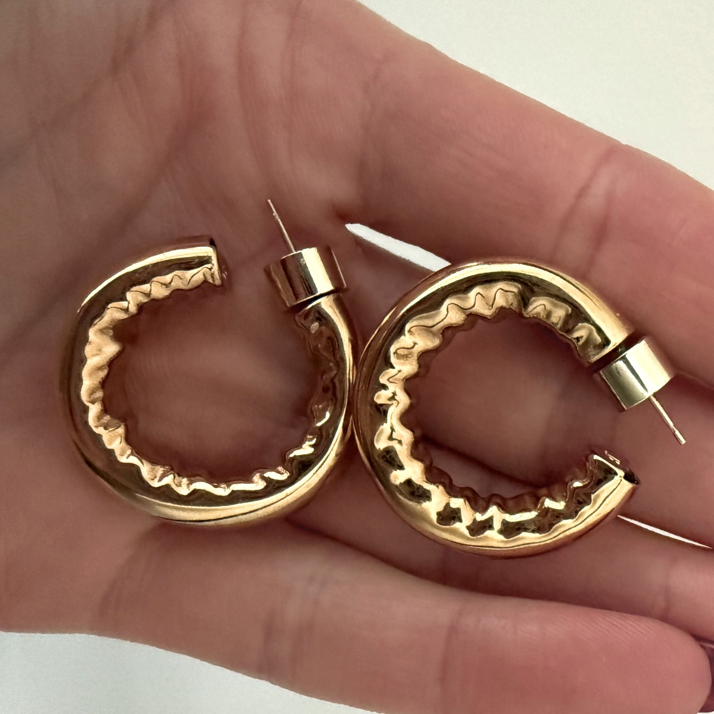 Jennifer Fisher Textured Hoop Huggies